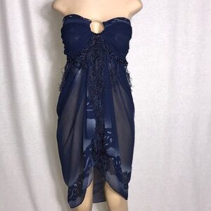 Zuliana Blue Butterfly Print Sarong. Made In USA. New with Tags